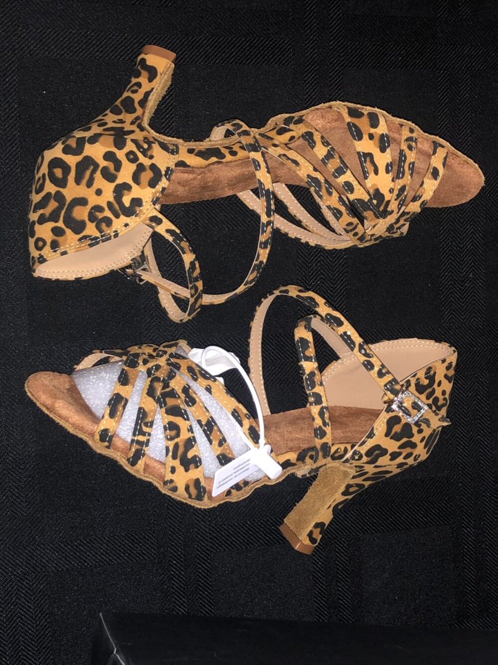 Dance and Sway Leopard Print Latin Dance Shoes 7-7.5